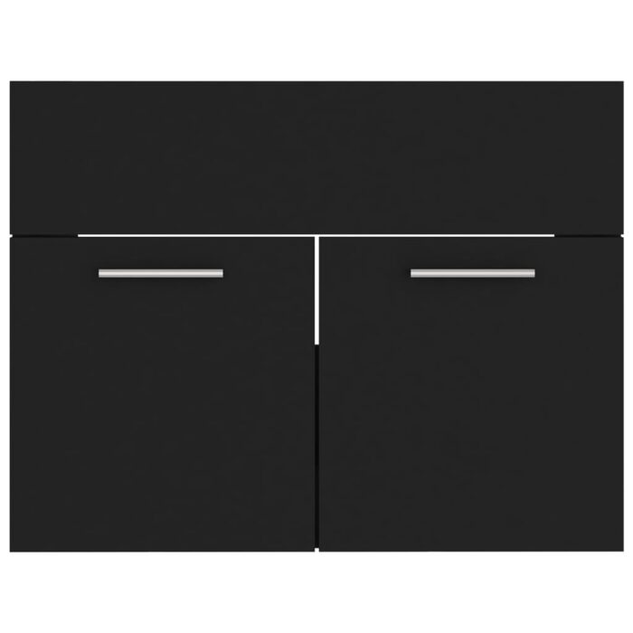 Ensemble de meubles de salle de bain Noir Aggloméré – Image 6