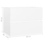 Armoire d'évier avec lavabo intégré Blanc Bois d'ingénierie – Image 10