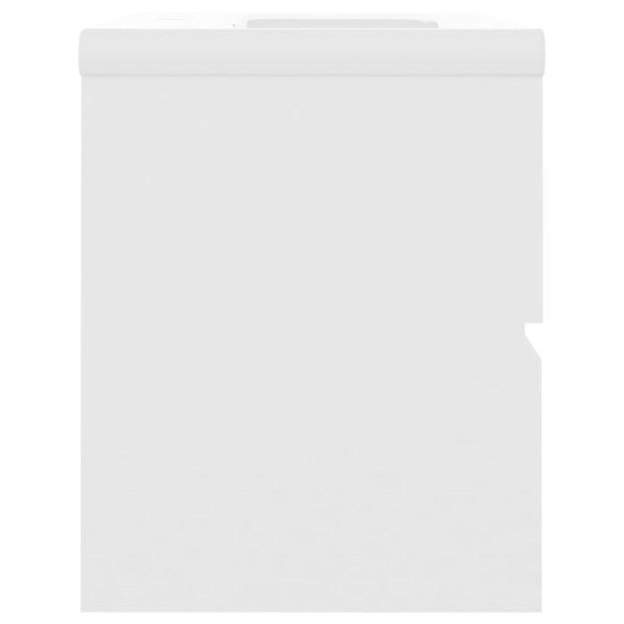 Armoire d'évier avec lavabo intégré Blanc Bois d'ingénierie – Image 4