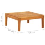 Salon de jardin 2 pcs avec coussins blanc crème Bois d'acacia – Image 11