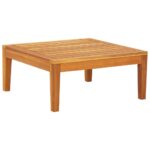 Salon de jardin 2 pcs avec coussins blanc crème Bois d'acacia – Image 7