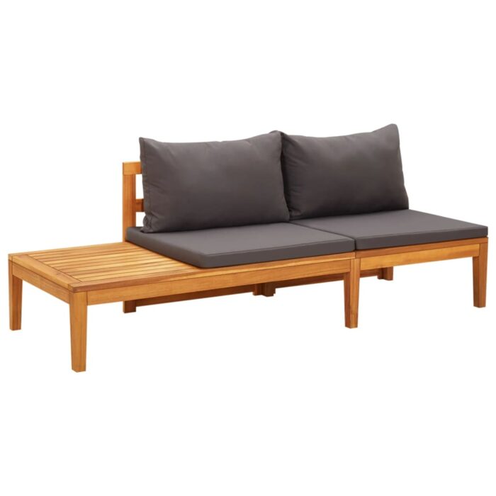 VXL8720286380321_a_en_hd_1.jpg Banc de jardin avec table avec coussins gris foncé Teck solide – Image 1