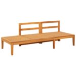 Banc de jardin avec table avec coussins gris foncé Teck solide – Image 4