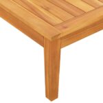 Banc de jardin avec table avec coussins gris foncé Teck solide – Image 6