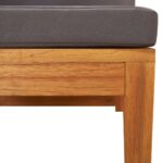 Canapé d'angle avec coussins gris foncé Bois d'acacia solide – Image 6