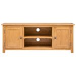 Meuble TV 110x35x44 cm Bois de chêne massif – Image 3