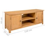 Meuble TV 110x35x44 cm Bois de chêne massif – Image 6