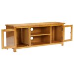 Meuble TV 110x35x44 cm Bois de chêne massif – Image 2