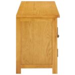Meuble TV 110x35x44 cm Bois de chêne massif – Image 3