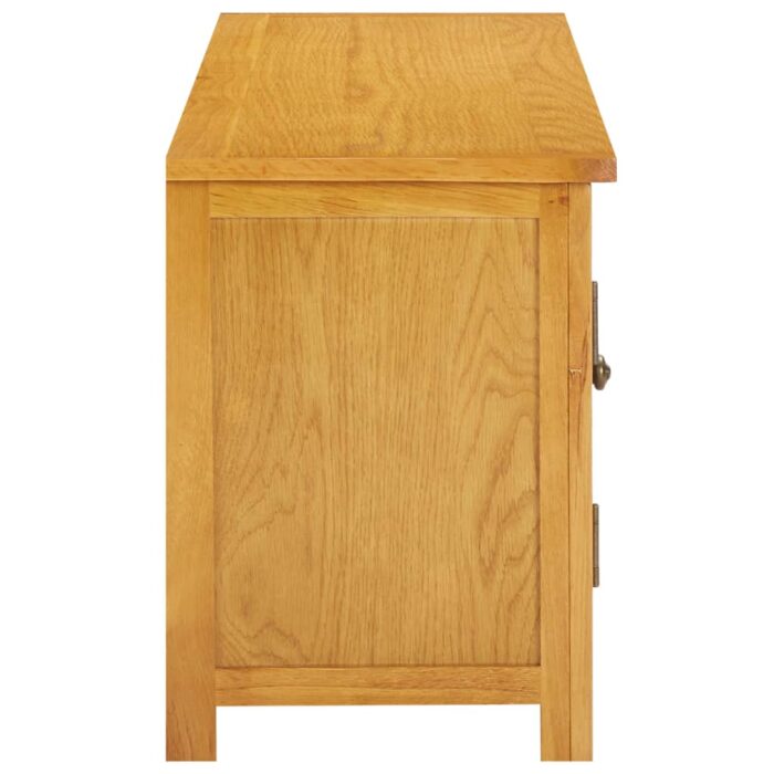 Meuble TV 110x35x44 cm Bois de chêne massif – Image 3