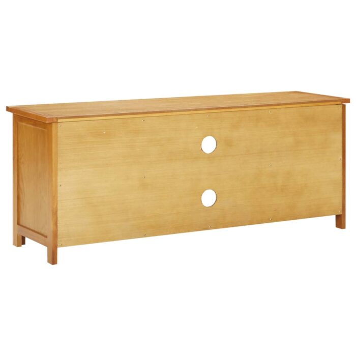 Meuble TV 110x35x44 cm Bois de chêne massif – Image 4