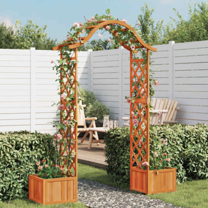 Pergola de jardin avec jardinière Bois pin massif