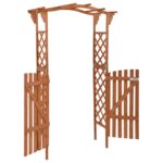 Pergola avec portail 116x40x204 cm Bois de sapin massif – Image 3