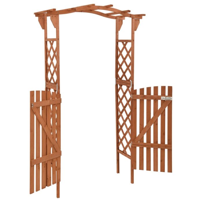 Pergola avec portail 116x40x204 cm Bois de sapin massif – Image 3