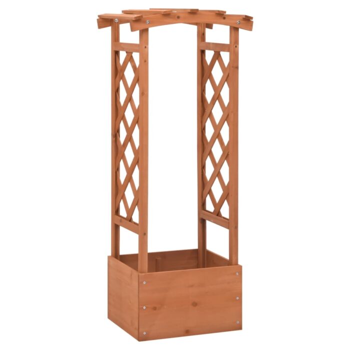 Jardinière à treillis avec arche 49x39x117 cm Bois de sapin – Image 1