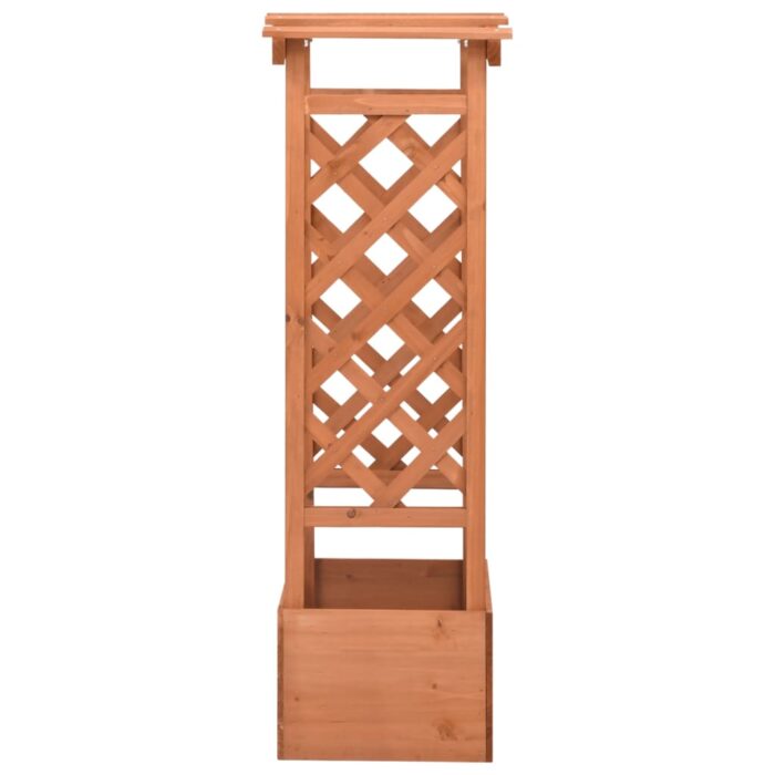 Jardinière à treillis avec arche 49x39x117 cm Bois de sapin – Image 2