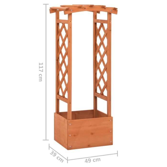 Jardinière à treillis avec arche 49x39x117 cm Bois de sapin – Image 4