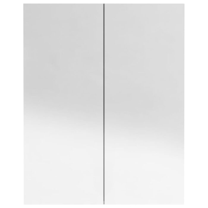 Armoire à miroir de salle de bain 60x15x75 cm MDF Noir brillant – Image 4