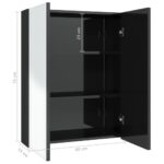 Armoire à miroir de salle de bain 60x15x75 cm MDF Noir brillant – Image 5