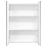 Armoire à miroir de salle de bain 60x15x75cm MDF Blanc brillant – Image 2