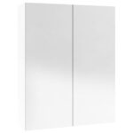 Armoire à miroir de salle de bain 60x15x75cm MDF Blanc brillant – Image 3