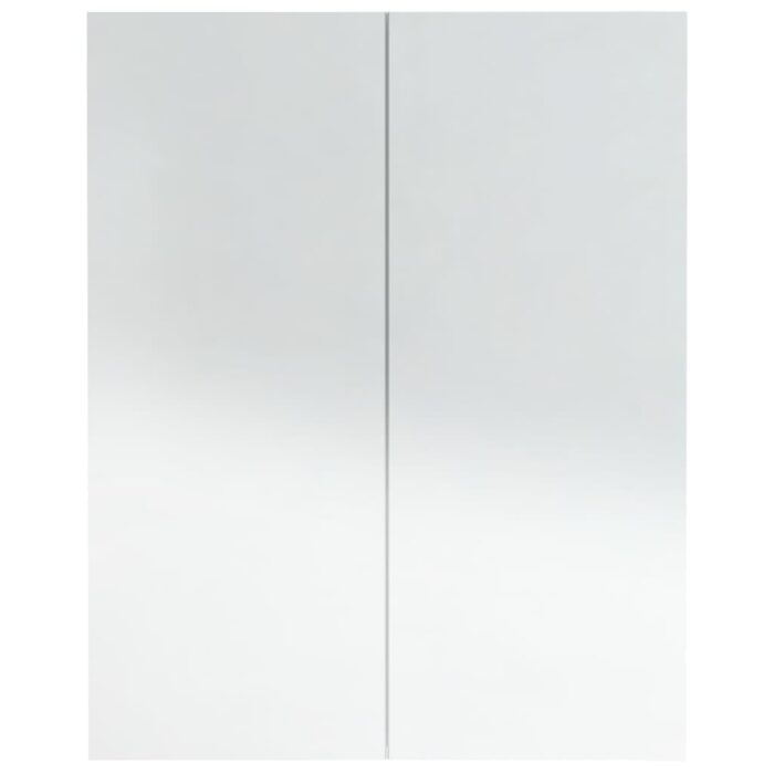 Armoire à miroir de salle de bain 60x15x75cm MDF Blanc brillant – Image 4