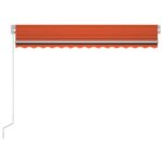 Auvent manuel rétractable avec LED 300x250 cm Orange et marron – Image 2