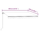 Auvent rétractable automatique 350x250 cm Crème – Image 7