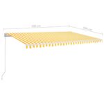 Auvent automatique capteur de vent/LED 500x300cm Jaune et blanc – Image 7
