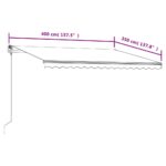 Auvent rétractable automatique 400x350 cm Bleu et blanc – Image 7