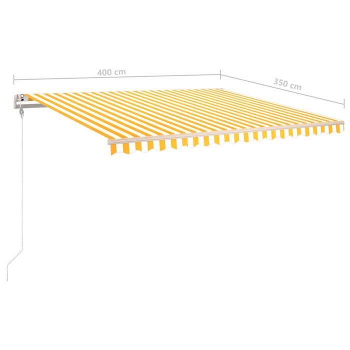Auvent rétractable automatique 400x350 cm Jaune et blanc – Image 6