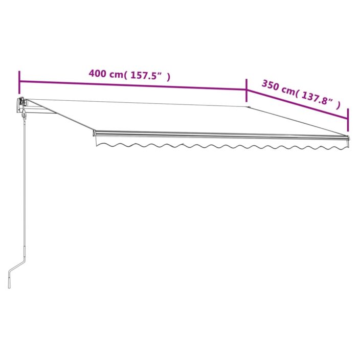 Auvent rétractable automatique 400x350 cm Jaune et blanc – Image 7