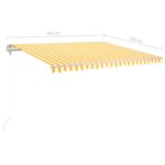 Auvent rétractable automatique 450x350 cm Jaune et blanc – Image 6