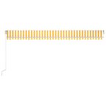 Auvent manuel rétractable avec LED 600x350 cm Jaune et blanc – Image 2