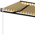 Auvent automatique capteur de vent/LED 450x300cm Jaune et blanc – Image 4