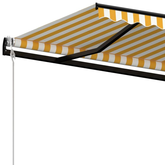 Auvent automatique capteur de vent/LED 450x300cm Jaune et blanc – Image 4