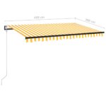 Auvent automatique capteur de vent/LED 450x300cm Jaune et blanc – Image 8