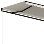 Auvent manuel rétractable 500x350 cm Crème – Image 3
