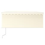 Auvent rétractable automatique avec store 3,5x2,5 m Crème – Image 3