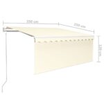 Auvent rétractable automatique avec store 3,5x2,5 m Crème – Image 7