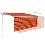 Auvent rétractable automatique store 3,5x2,5 m Orange et marron – Image 3