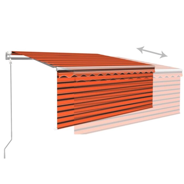 Auvent rétractable automatique store 3,5x2,5 m Orange et marron – Image 3