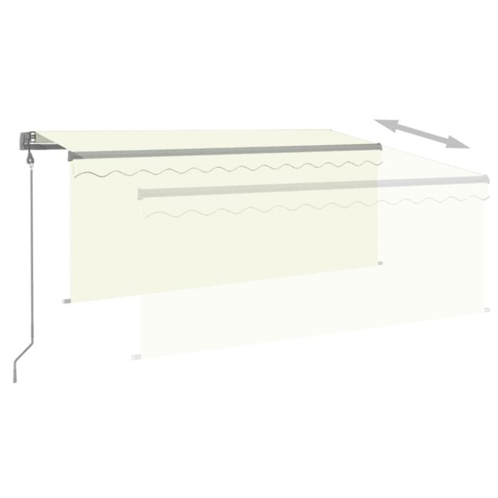 Auvent rétractable automatique avec store 3,5x2,5 m Crème – Image 2