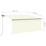 Auvent rétractable automatique avec store 3,5x2,5 m Crème – Image 6