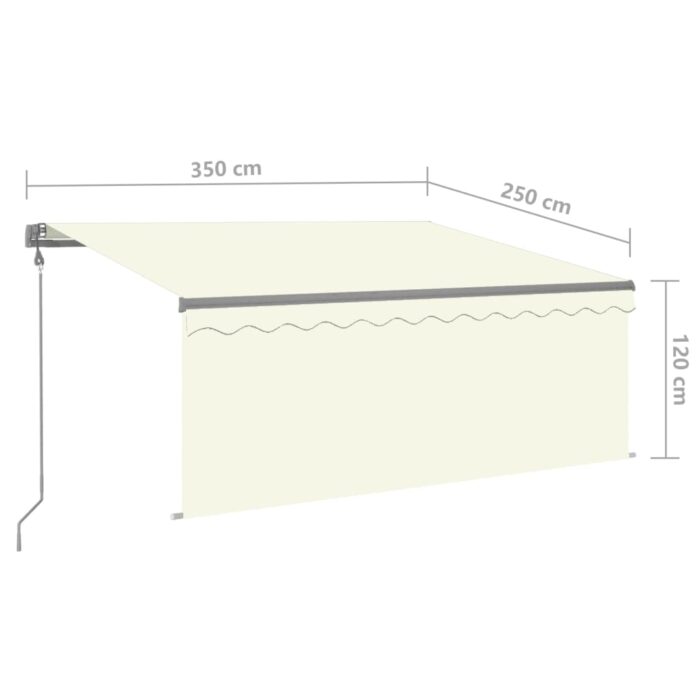 Auvent rétractable automatique avec store 3,5x2,5 m Crème – Image 6
