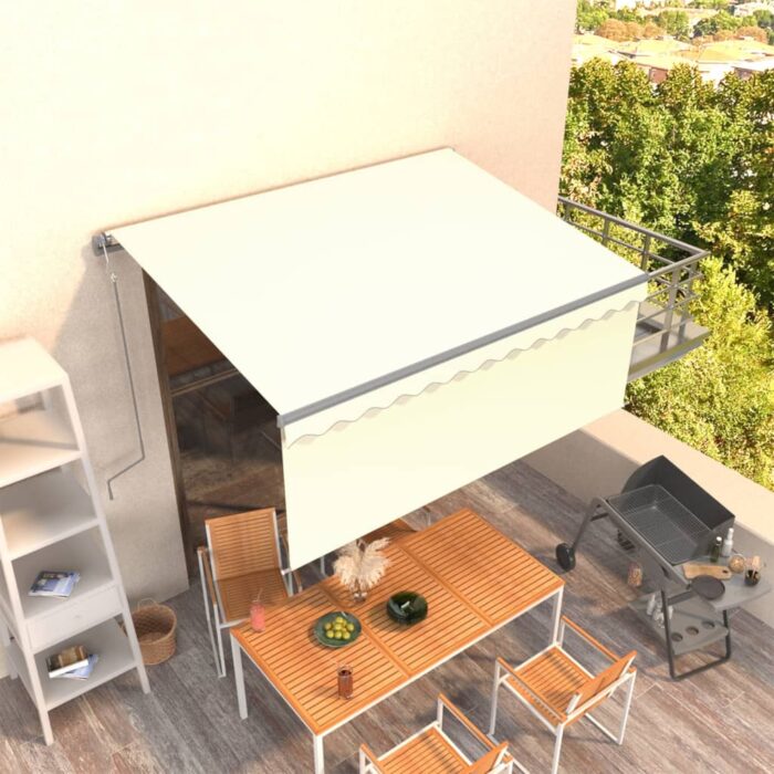 Auvent rétractable automatique avec store 3,5x2,5 m Crème – Image 1