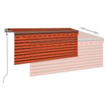 Auvent rétractable automatique store 3,5x2,5 m Orange et marron – Image 2