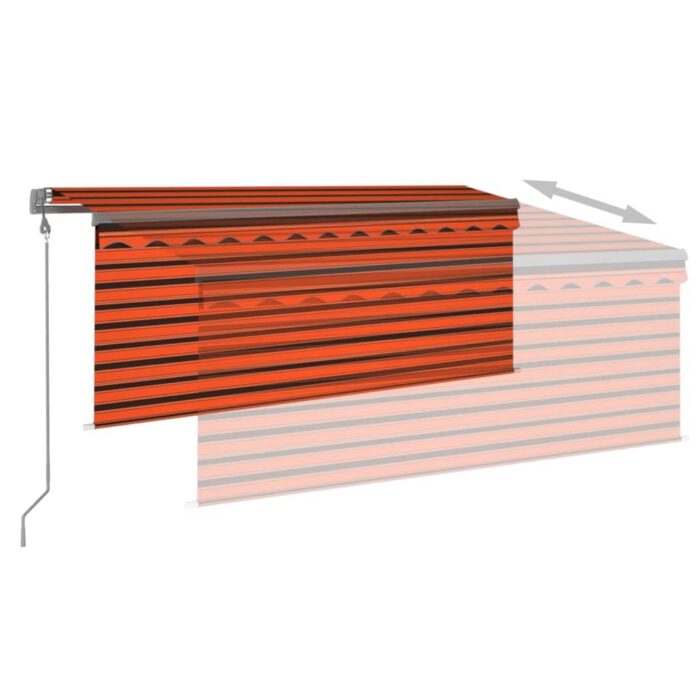 Auvent rétractable automatique store 3,5x2,5 m Orange et marron – Image 2