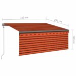 Auvent rétractable automatique store 3,5x2,5 m Orange et marron – Image 7