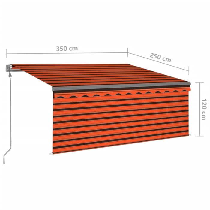 Auvent rétractable automatique store 3,5x2,5 m Orange et marron – Image 7